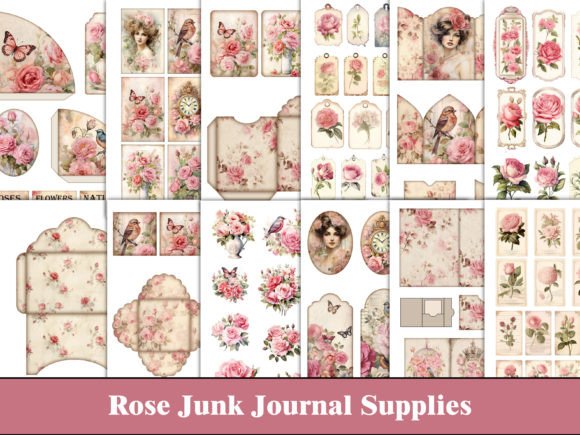 Download Rose Flowers Junk Journal Craft Supplies - Premium Bundle