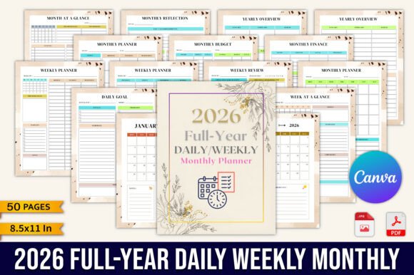 Download 2026 Full-Year Daily/Weekly/Monthly Plan - Year Collection