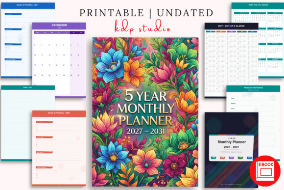 Download 5 Year Monthly Planner 2027-2031 - Year Collection