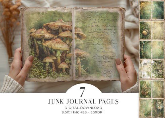Download Woodland Junk Journal Bi Fold Pages - Premium Resources